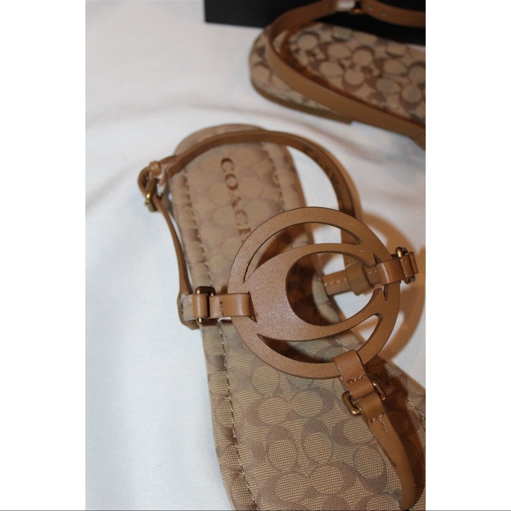 Coach Authentic Brown Logo Sandals for Women - Picture 2 of 7